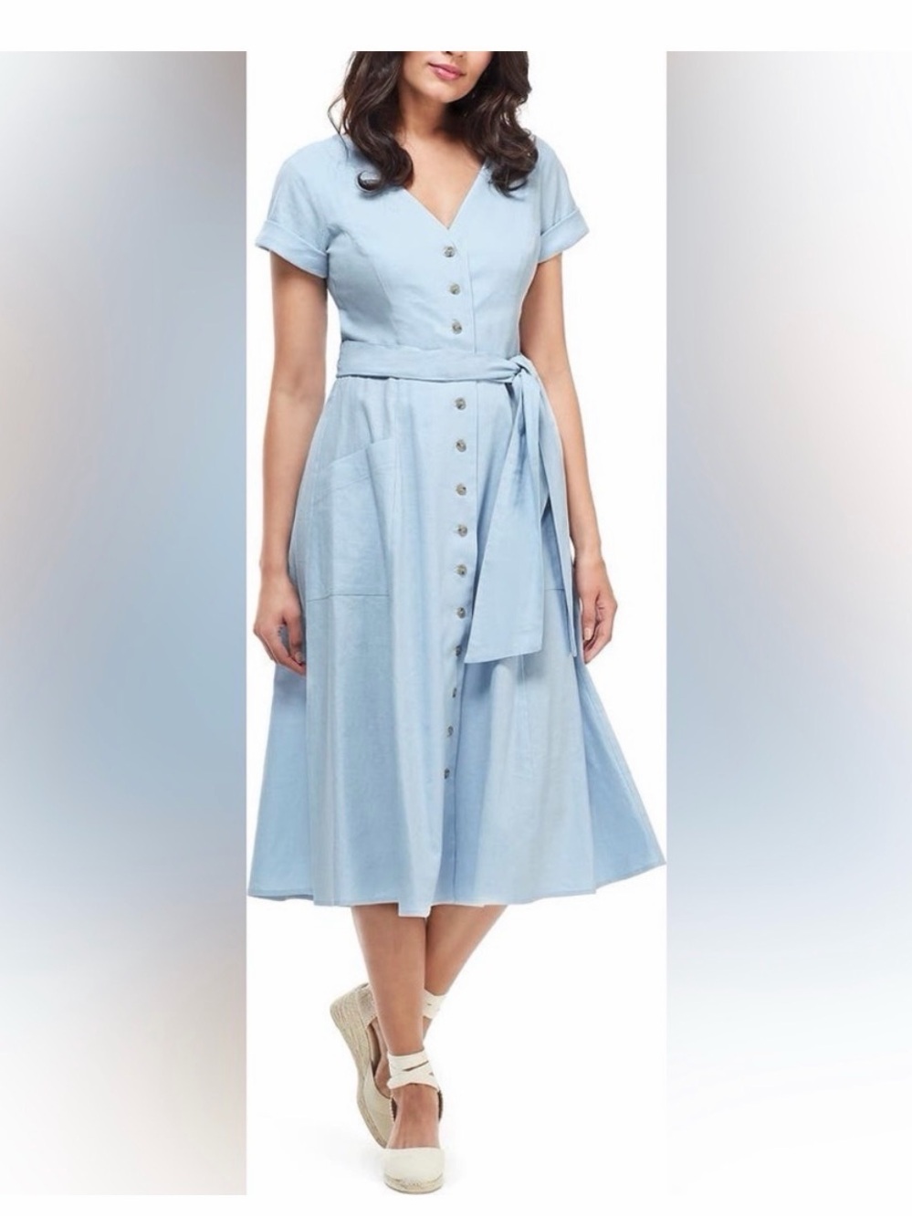 Gal Meets Glam Light Blue Midi Dress